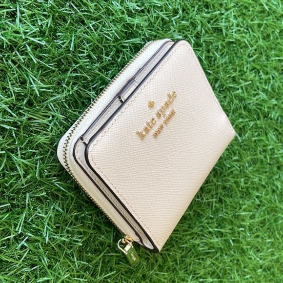 Kate Spade Staci Small Zip Around Bifold Wallet Parchment